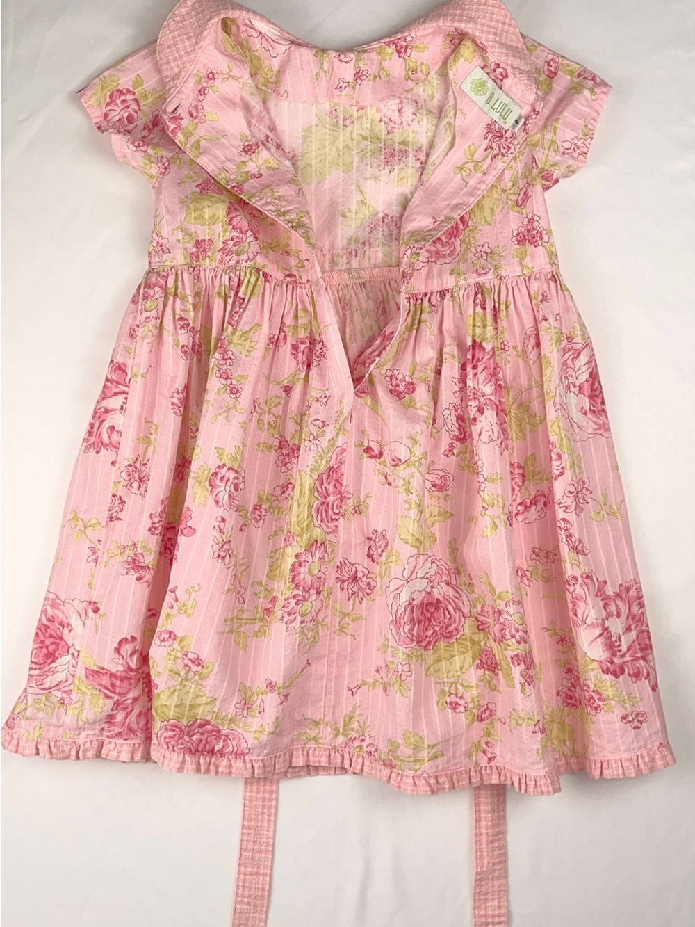 Baby Lulu 1990s Vintage Pink Floral Cotton Dress Size 6 - Picture 5 of 13